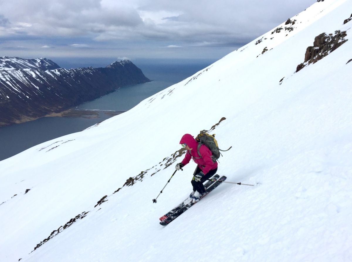 Ilse Bekker Skiing in Iceland
