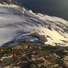 Early morning view on the Tour glacier Chamonix mont Blanc