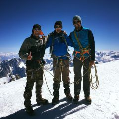 Op de top van de Mont Blanc