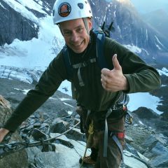 Climbing towards Gouter hut on Mont Blanc