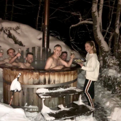 Houtgestookte hottub in het Bekker Chalet houtgestookte Isbjorn hottub