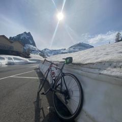 Emosson early spring Emosson road opening, road bike
