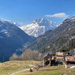 Finhaut, le They with view on the Aiguilles Rouges Finhaut, le They